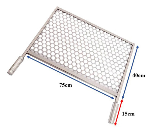 Grelha Moeda De Inox 430 Tamanho 75x40 Cm Para Churrasqueira