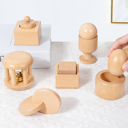 6x Juguetes De Madera Para Bebés, Juguete Agitador De