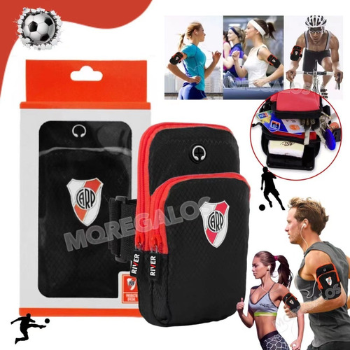 Brazalete Porta Celular Bolsito Deportivo River Plate Brazos