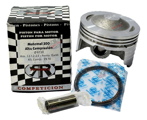 Kit De Piston Motomel Sr 200 Alta Compresion Competicion 