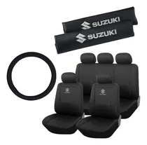 Comprar Funda Ecocuero Auto+ Cubre Cinto Logo Suzuki + Cubre Volante
