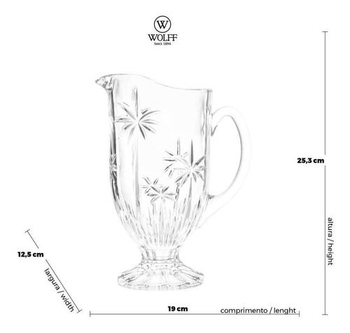 Jarra De Cristal Wolff Palm Tree 1,5l Transparente