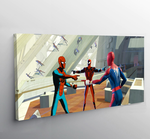 Spiderman Across Spider Verse Cuadro Canvas Marvel 55x25 Cm