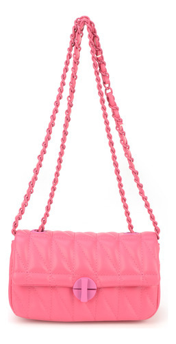 Bolsa Feminina Transversal Matelassê Alça Trançada Gash Cor Pink