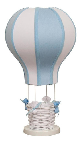 Abajur Balão Azul Com Branco Decoração Quarto Infantil