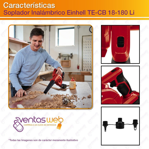 Imagen 4 de 6 de Sopladora Inalambrica 18v Inflador 3 Picos Bateria Gde 4 Amp