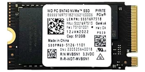 Unidad De Estado Sólido Western Digital 512gb M.2 2242 Nvme