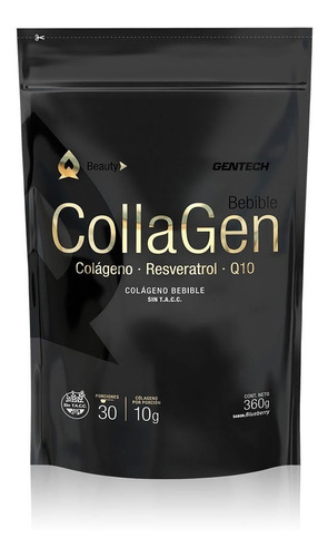 Colágeno 30 Sobres Gentech Coenzima Q10 Resveratrol Sin Tacc