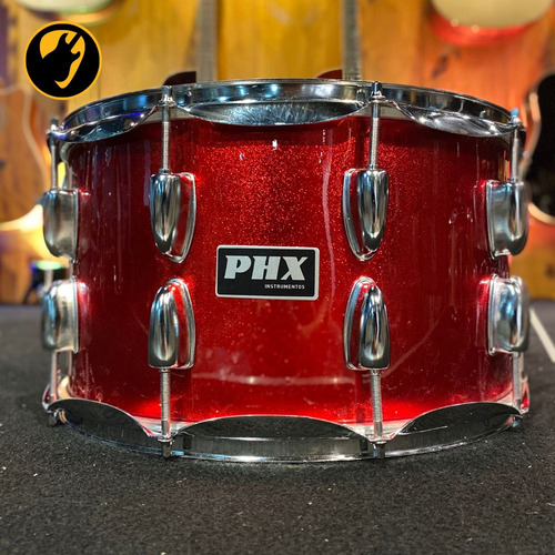 Caixa Bateria Phx 14x8 10 Afinações Madeira Cromado Vermelha