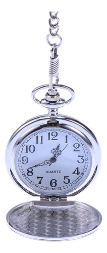 Reloj De Bolsillo Con Números De Esfera Blanca De Acero Inox