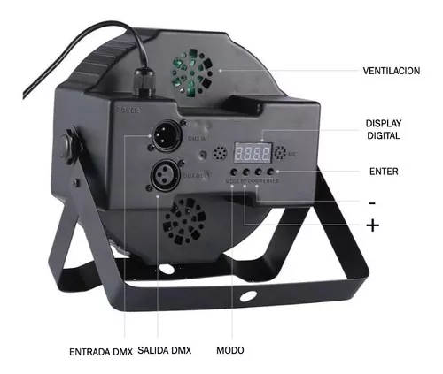Luz Proton Par 18 Luces Dj Audioritmica Dmx Iluminacion Led Color de la luz  RGB