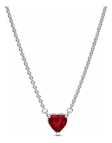 Pandor Original. Collar Corazon Resplandeciente Rojo