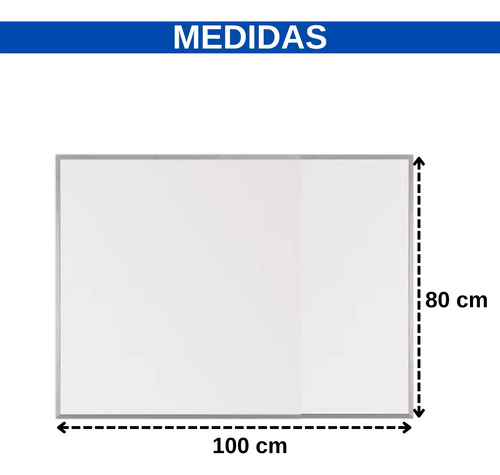 Quadro Branco Magnético 100x80cm Kit Imã + Apagador E Caneta