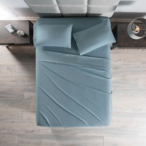 Juego De Sabanas Frescas Queen Size Celeste Vianney