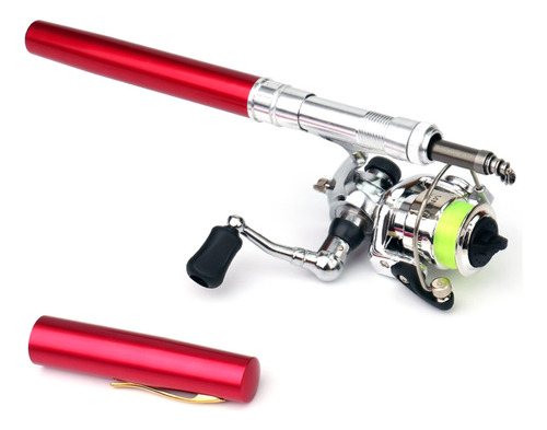 Caña De Pescar Telescópica Combo Carrete Mini Pluma Kit