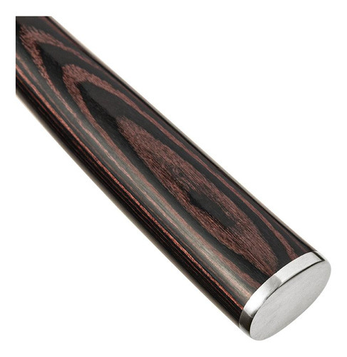 Cuchillo Damascus multiusos de acero inoxidable con mango de madera de 25 cm, estilo Mimo, color marrón oscuro