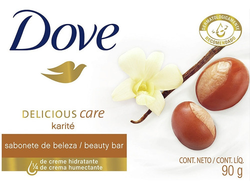 Sabão em barra Dove Óleo de Karité e Baunilha Delicious Care de 90 g