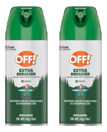 Repelente Off Aerosol Extra Duracion Pack X 2u Chacarita 