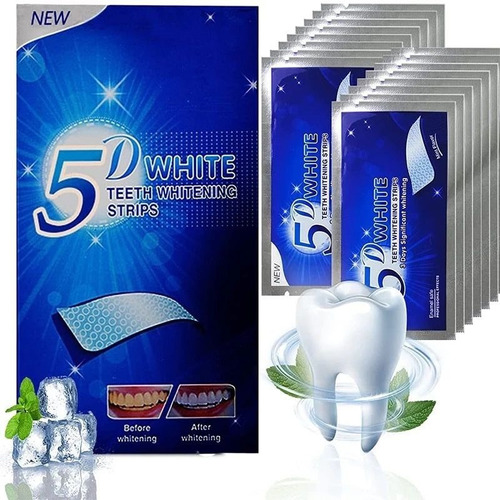 Tiras De Gel 5d White Blanqueamiento Y Cuidado Dental 7pares