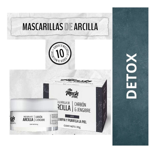 Mascarilla De Arcilla En Polvo - Carbón & Jengibre X 30 Gr Tipo de piel Todo tipo de piel