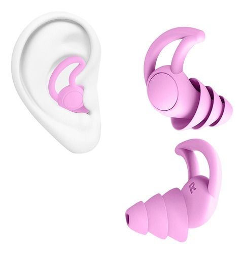 Protetor De Ouvido Auricular Para Dormir Abafador Natação Cor Rosa