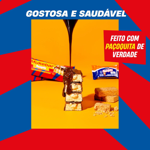 Barra De Proteína Mukebar Paçoquita 12 Unidades 720g +mu Paçoquita