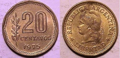 Moneda Argentina 20 Centavos 1975