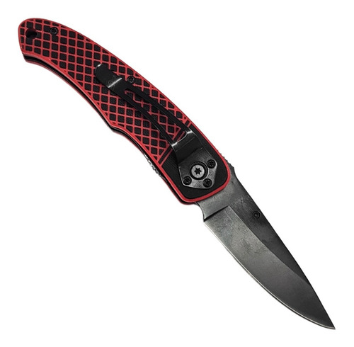 Imagen 2 de 10 de Navaja Cuchillo Supervivencia Rescate Negro Rojo Grip