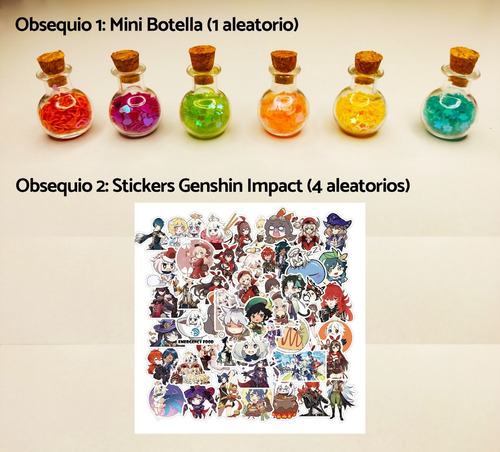 Imagen 5 de 5 de Llavero Genshin Impact + Caja De Regalo + Mora + Obsequio