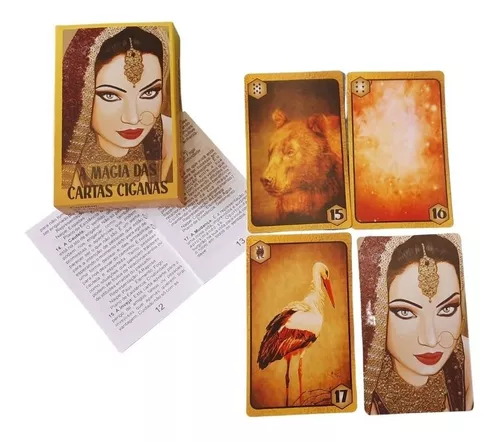 Baralho Tarot A Magia das Cartas Ciganas Amarelo 36 Cartas