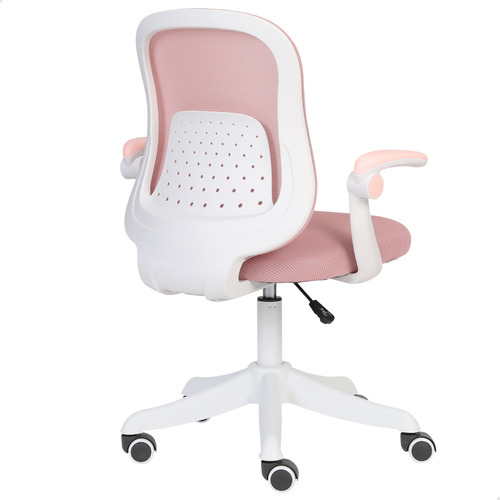 Cadeira Giratoria Diretor Best Colorida Tela Mesh Escritorio Cor Rosa