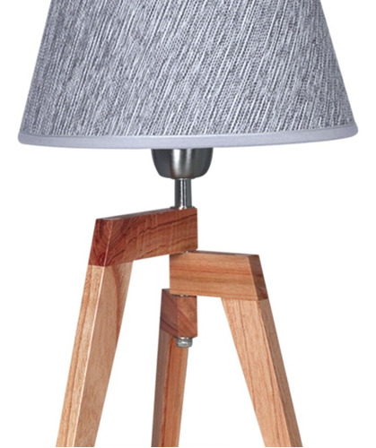Imagen 3 de 3 de Velador Plegable Madera Paraiso Pantalla Arpillera Gris 1160