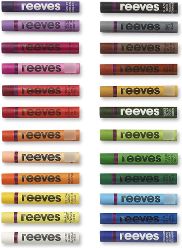 Oleo Pastel Profesional Reeves Set  X 24 Colores Surtidos