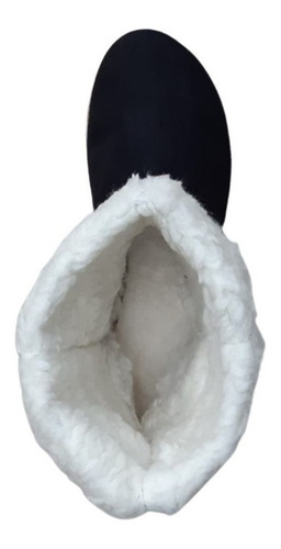 Imagem 5 de 9 de Bota Feminina Inverno Preta Forrada Em Lã 100% Pelo Pelinhos