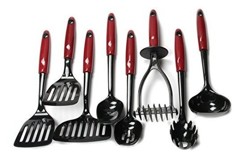 Chef Craft  Set Utensilios De Cocina Nylon 8 Piezas Rojo