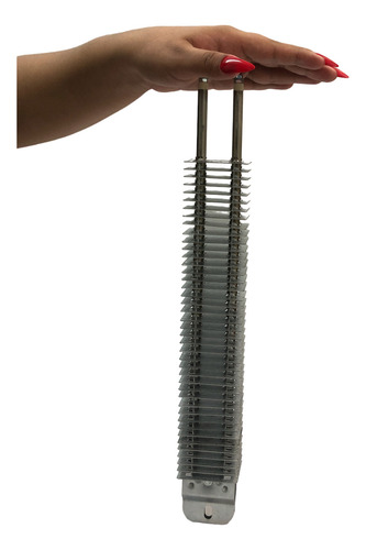 Resistência Tubular Aletada 1500w X 220v 400mm Comprimento