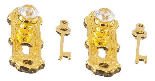2 X 2 Pares De Perillas De Cristal En Miniatura Para Casa De