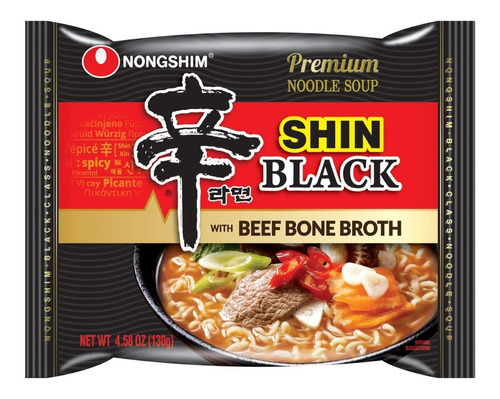 Ramen Coreano Nongshim Shin Black 130g Sopa Instantánea.