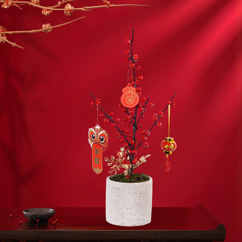Flor Artificial En Maceta Bonsai Boda Adornos De Año Nuevo