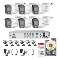 Comprar Kit Circuito Cerrado Hilook Dvr 8 Canales 6 Camaras 1080p 2mp Full Hd Thc-b129-p Colorvu Video A Color Las 24\u002F7 Video Baluns Disco Duro 1tb