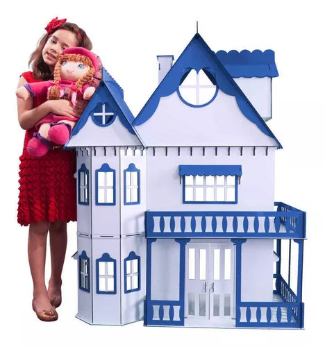 Casa Casinha Boneca Escala Barbie Mdf 1.12m + 22 Móveis