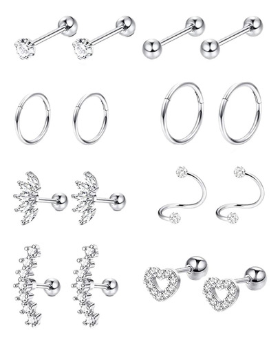 Conjuntos De Aretes Piercing Acero Inoxidable Hermoso
