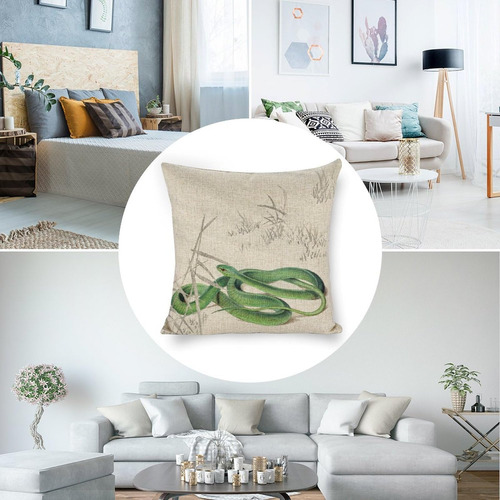 Serpiente Verde En La Hierba Thow Pillow Covers Protectores