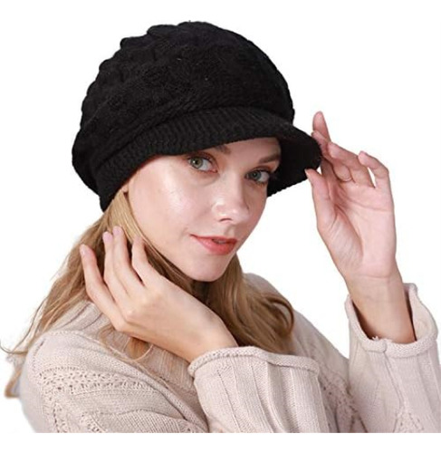 Gorra Vendedor Periódicos Mujer, Gorro Punto Con Visera,