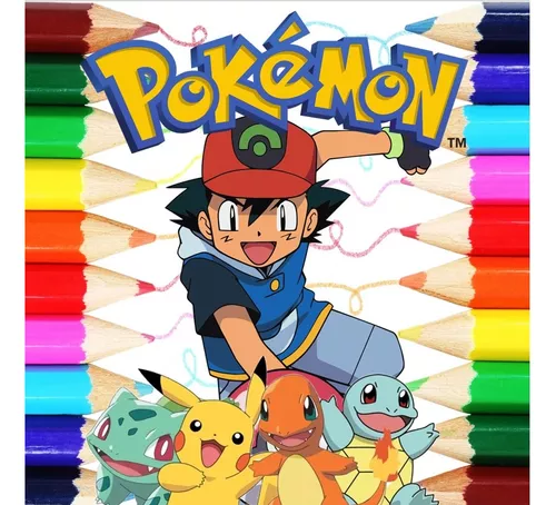 100 Desenhos Para Colorir Pokémon + Mini Giz Cortesia