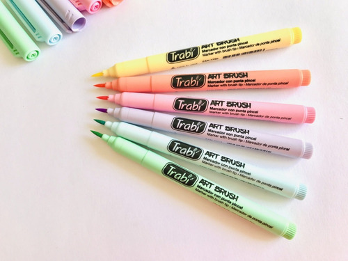 Marcador Trabi Art Brush Pastel X 6 Colores Ideal Lettering
