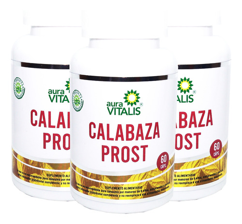 3 X Aura Vitalis Calabaza Prost 60  Capsulas Envio Gratis