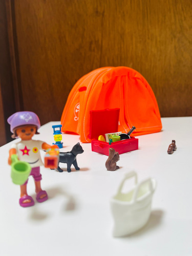 Playmobil Camping Con Papá E Hijos 70089 Naranja (Usado)