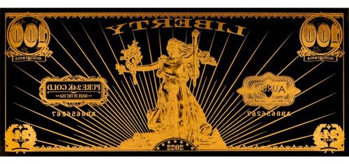 100 Mg Oro 2022 St. Gaudens' Liberty Foil Note