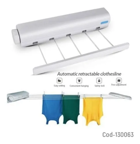 Tendedero Para Ropa Plegable Pared 4 Cuerdas Mini Retractil